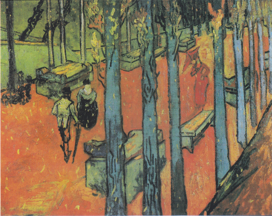 Gli Alyscamps: Foglie d'autunno che cadono - Vincent van Gogh