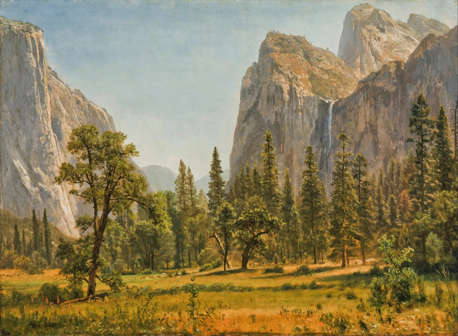 Caduta del Velo della Sposa nella valle di Yosemite - Albert Bierstadt