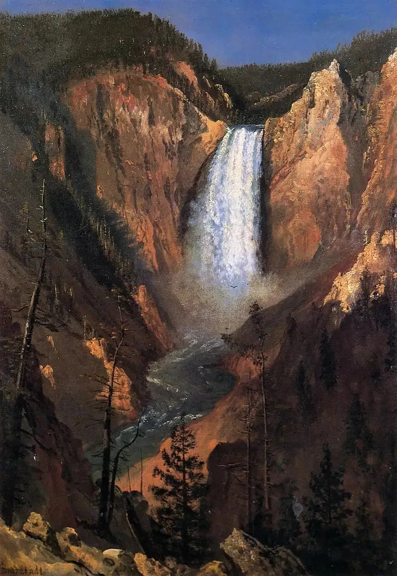 Chutes de Yellowstone - Albert Bierstadt image 1 tableau peint à l’huile sur toile