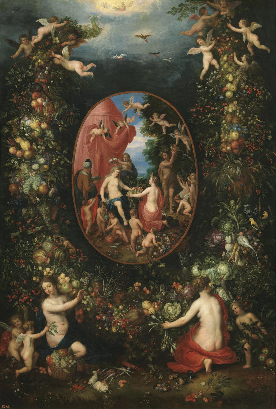 Cibeles et les saisons dans une guirlande de fruits - Jan Brueghel le Jeune|Hendrick van Balen