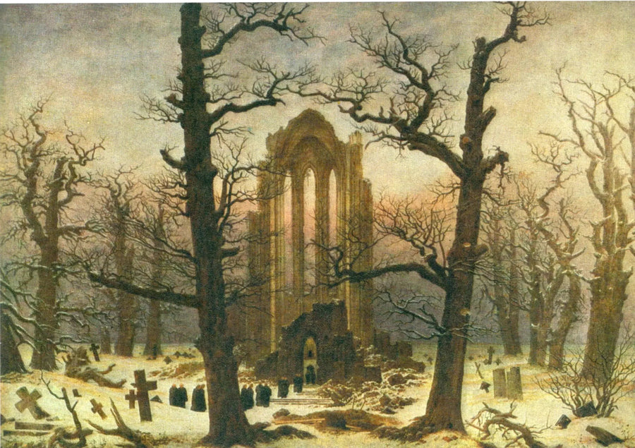 Cimitero di un chiostro sotto la neve - Caspar David Friedrich