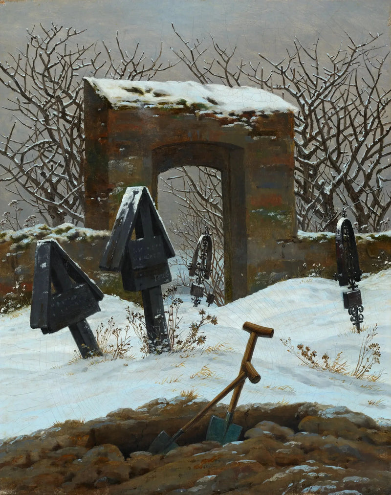 Cimitero sotto la neve - Caspar David Friedrich