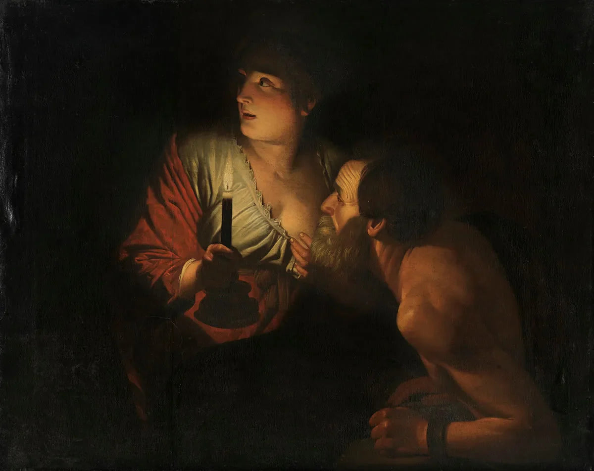 Cimon und Pero - Gerrit van Honthorst image 1 reproduction artisanale de tableau