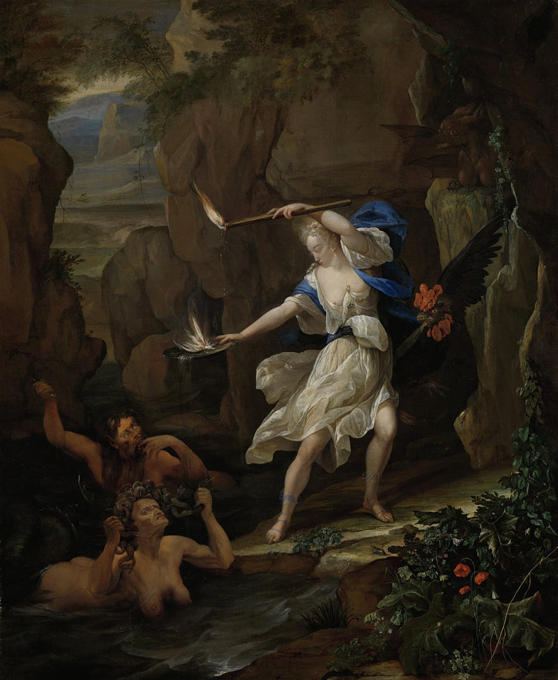 Circé punit Glaucus en transformant Scylla en monstre - Eglon van der Neer
