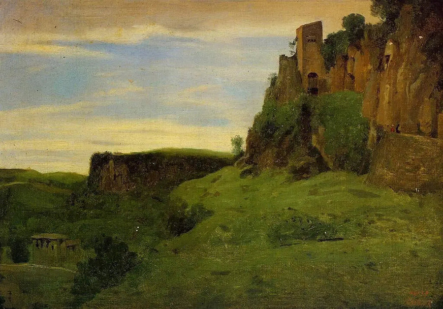 Civita Castellana. fabbriche sulla cima delle rocce - Jean-Baptiste Camille Corot