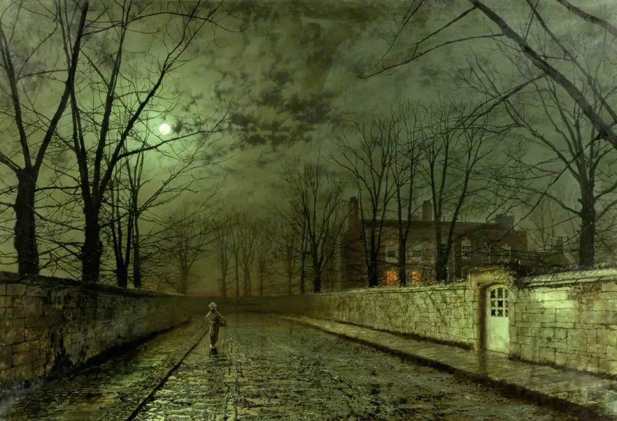 Clair de lune argenté - John Atkinson Grimshaw image 1 reproduction artisanale de tableau
