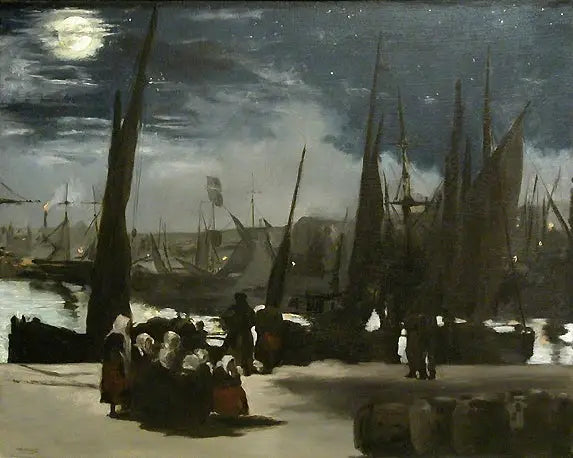 Chiaro di luna sul porto di Boulogne - Édouard Manet