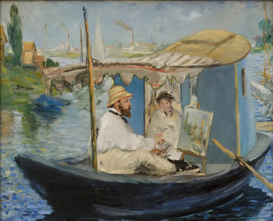 Claude Monet che dipinge nel suo atelier - Édouard Manet