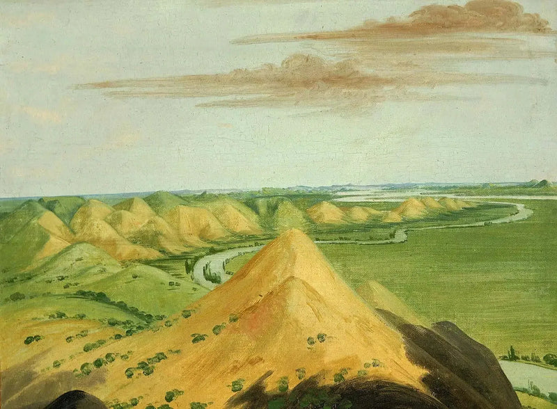 Clay Bluffs, a venti miglia sopra i Mandans - George Catlin