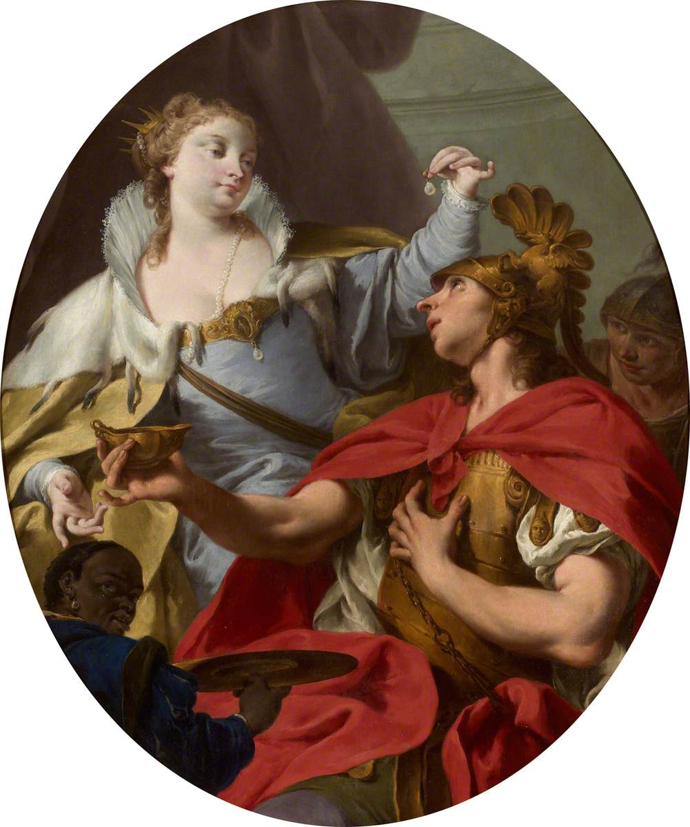 Cléopâtre et la perle - Giovanni Battista Pittoni image 1 tableau peint à l’huile sur toile