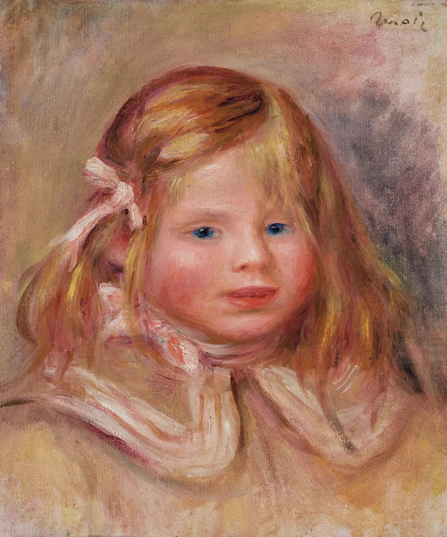 Coco con nastro rosa - Pierre-Auguste Renoir