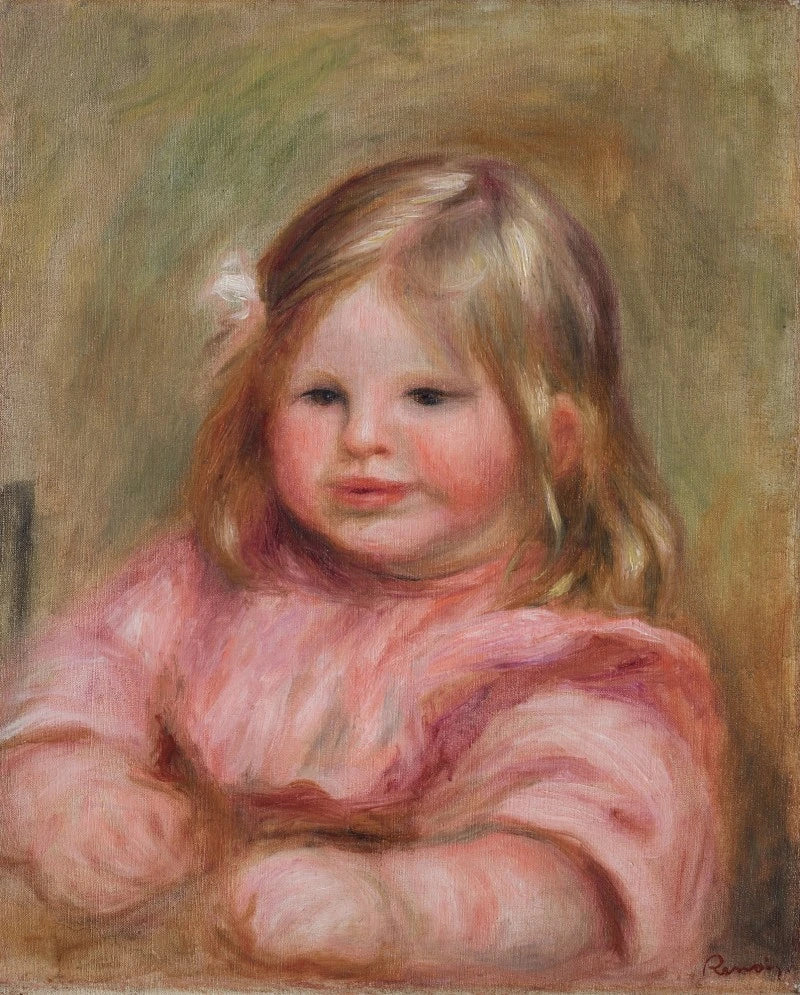 Coco su uno sfondo rosa - Pierre-Auguste Renoir