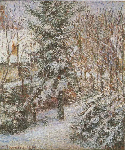 Angolo di giardino, neve, Eragny - Camille Pissarro