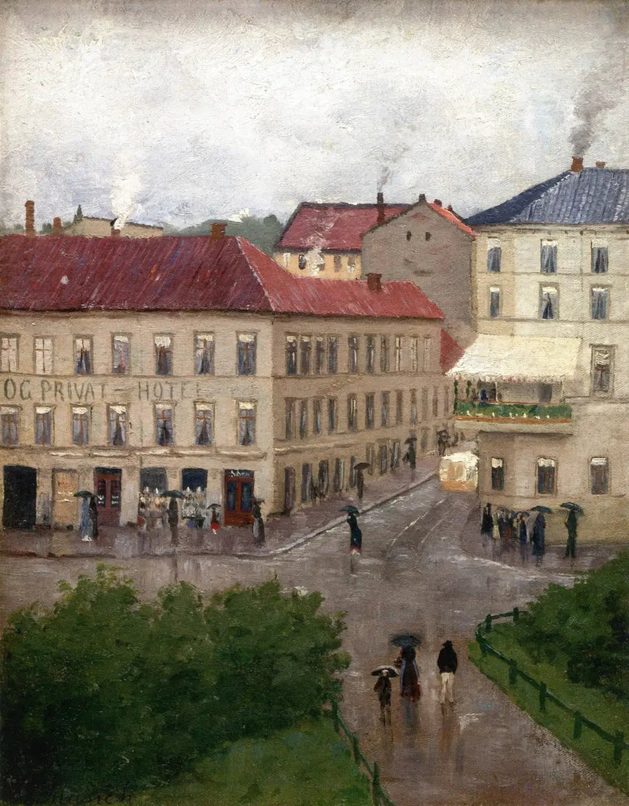 Angolo di strada su Karl Johan, Grand Café - Edvard Munch