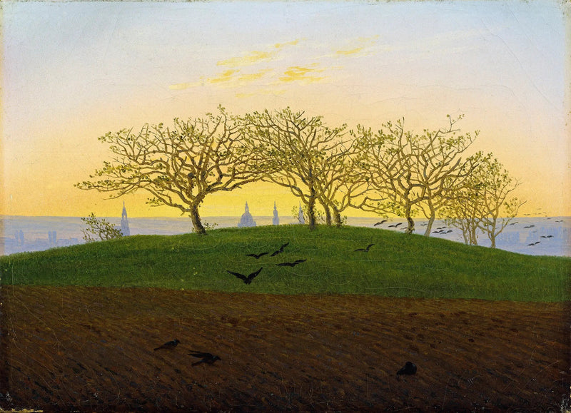 Collina con campo arato vicino a Dresda - Caspar David Friedrich