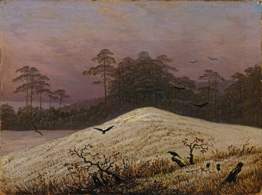 collina di neve con corvi - Caspar David Friedrich