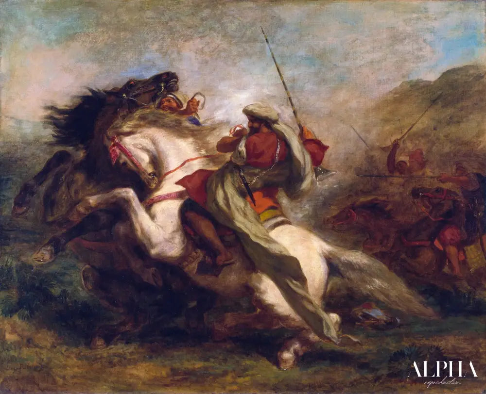 Collision de cavaliers maures - Eugène Delacroix - Reproductions de tableaux et peintures haut de gamme