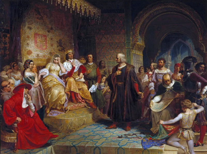 Colomb devant la regina - Emanuel Leutze
