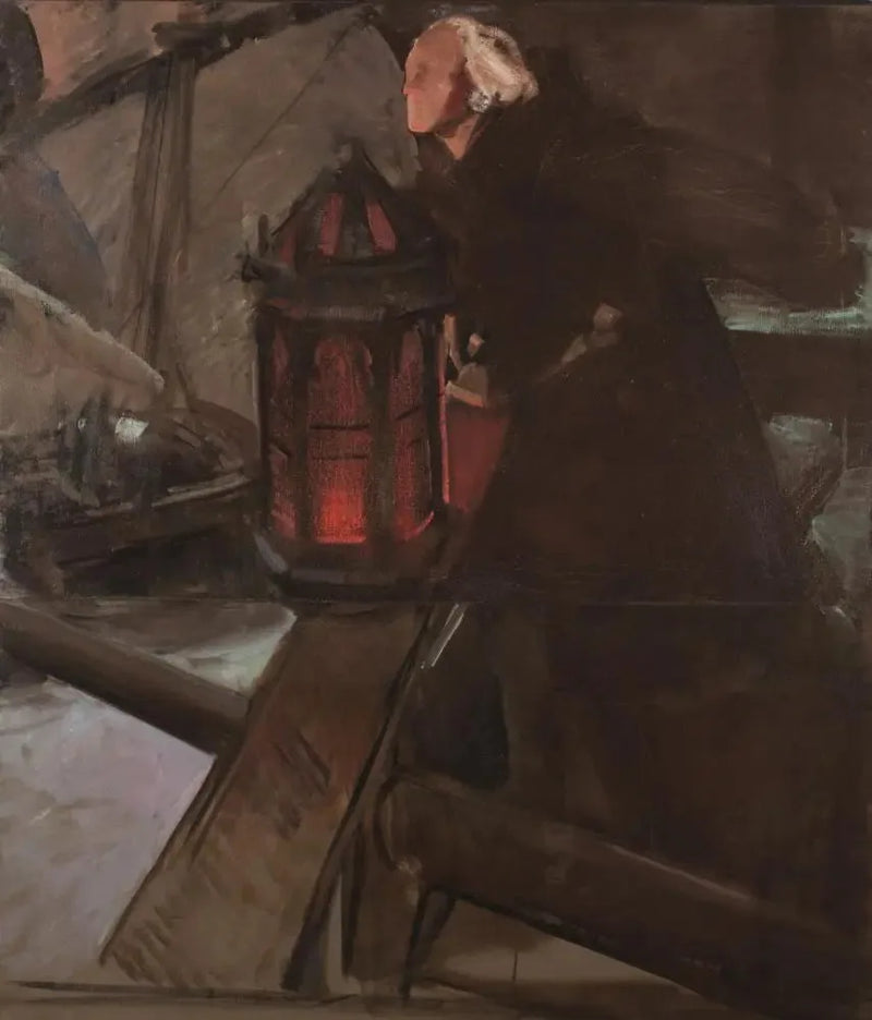 Colombi che lasciano Palos (Alla lanterna) - Joaquín Sorolla