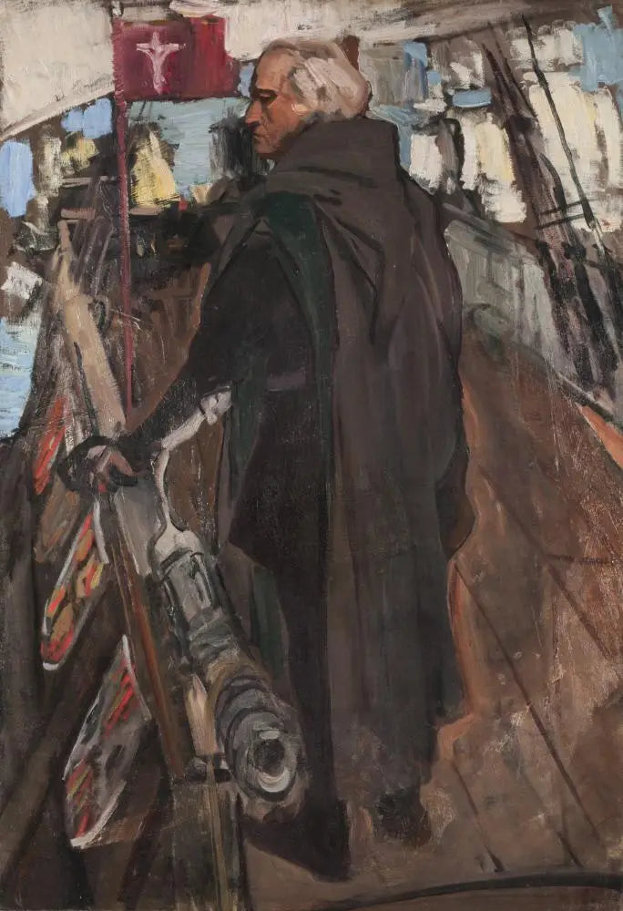 Colombi che lasciano Palos (di spalle, con Falconet) - Joaquín Sorolla