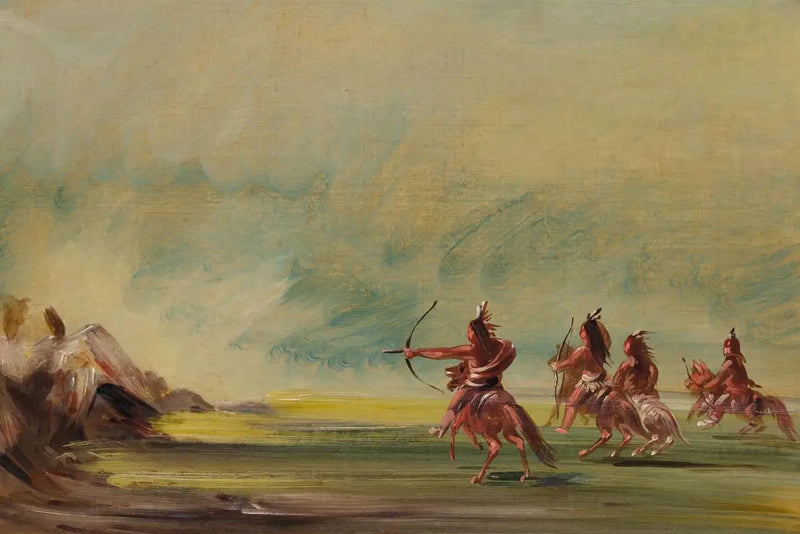 Comanche che dà frecce a Medicine Rock - George Catlin