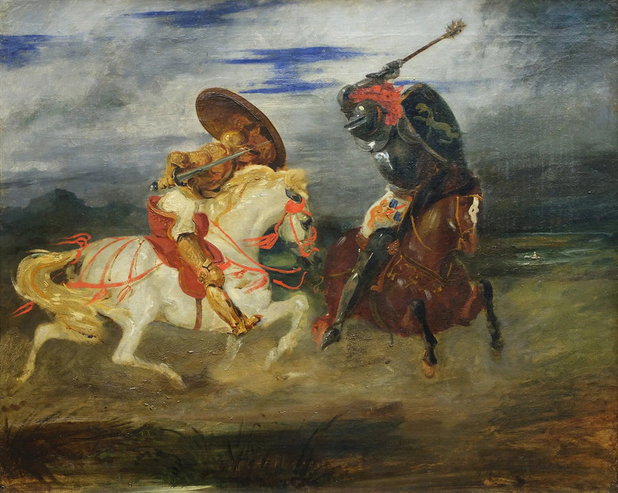 Combattimento di cavalieri nella campagna - Eugène Delacroix