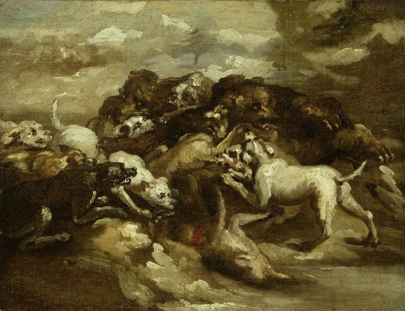 Combattimento tra cani e orsi - Théodore Géricault