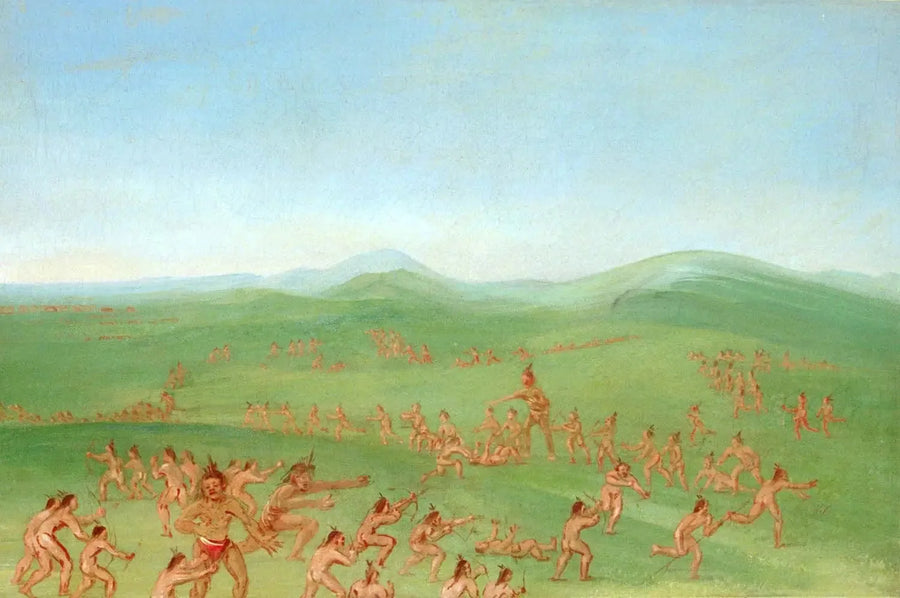 Simulazione di combattimento, Mandan Boys - George Catlin