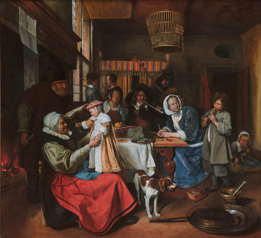 Comme chantent les anciens, ainsi jouent les jeunes, peinture de Jan Steen