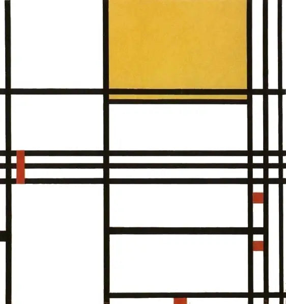 Composizione 9 con nero, bianco, giallo e rosso - Piet Mondrian