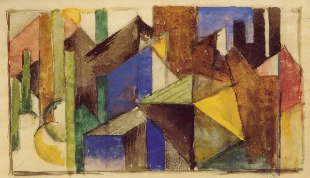 Composition abstraite - Franz Marc image 1 copie peinte à la main à l’huile