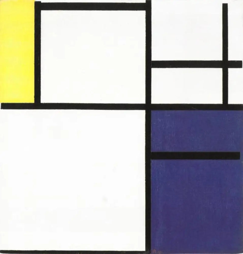 Composizione con giallo, blu e blu-bianco - Piet Mondrian