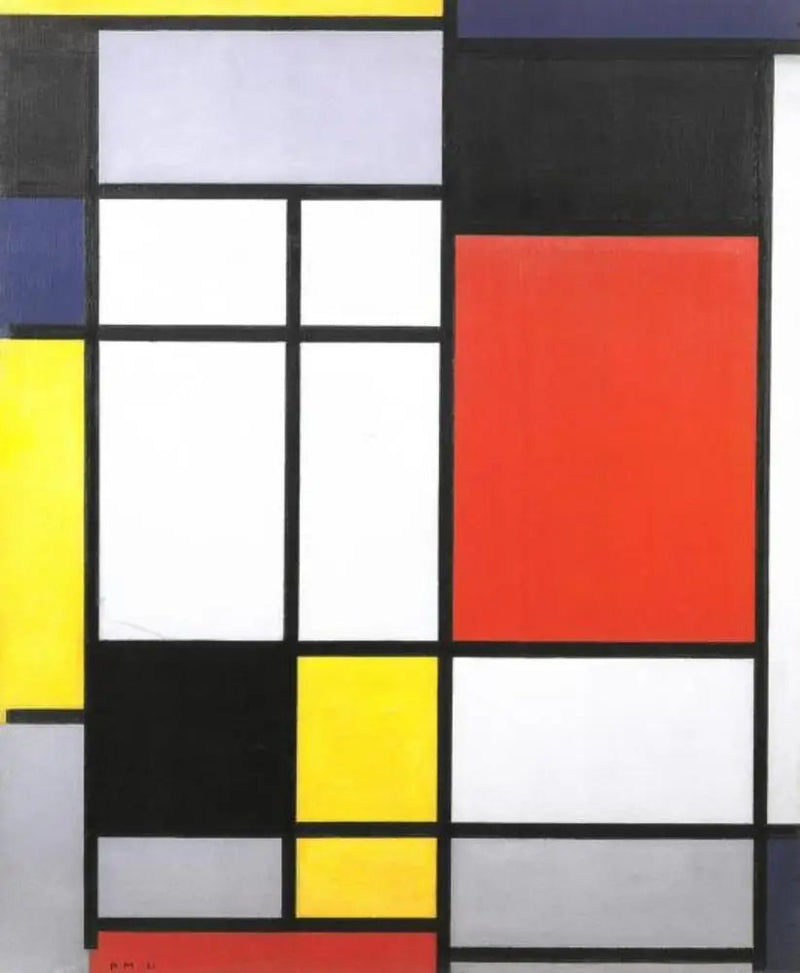 Composizione con giallo, blu, nero, rosso e grigio - Piet Mondrian
