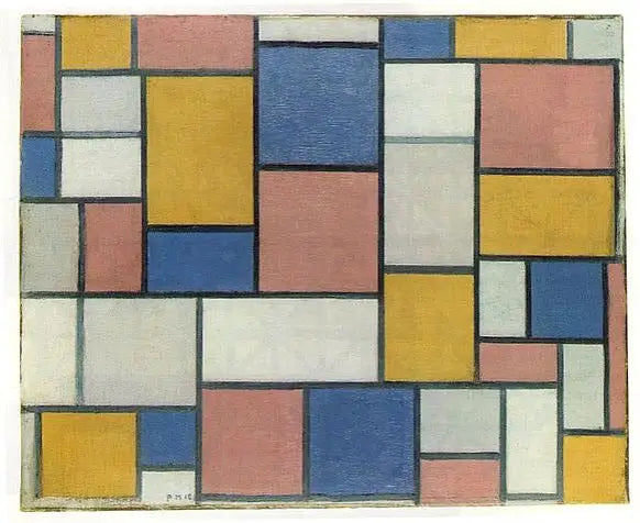 Composizione con piani di colore e linee grigie - Piet Mondrian
