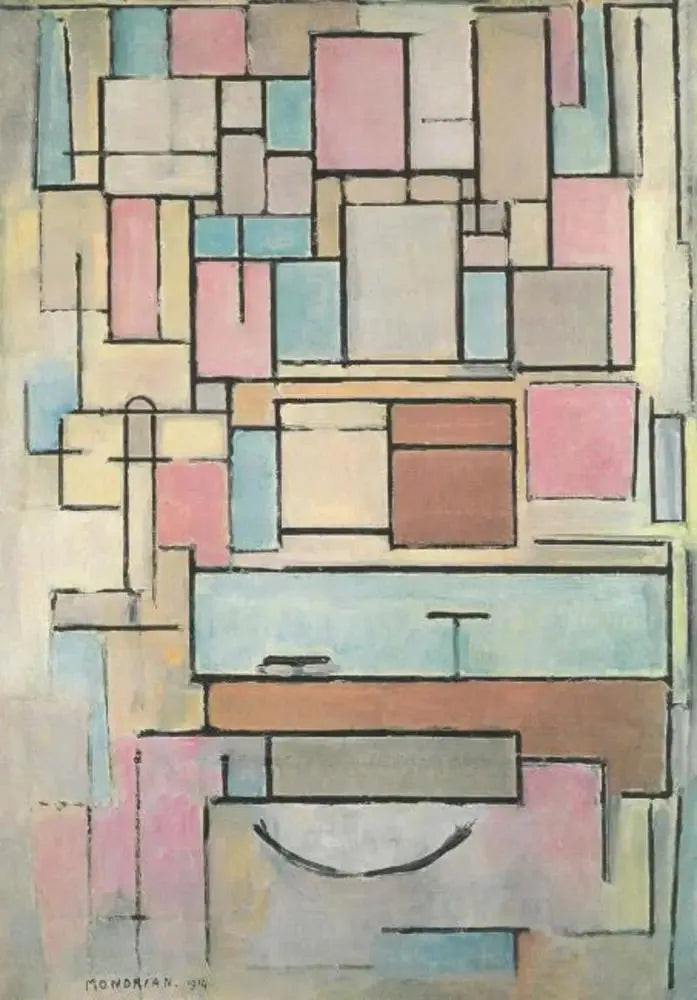 Composizione con piani di colori: facciata - Piet Mondrian