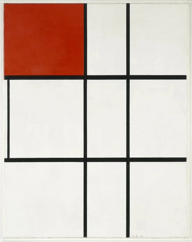 Composizione B (n° II) con rosso - Piet Mondrian