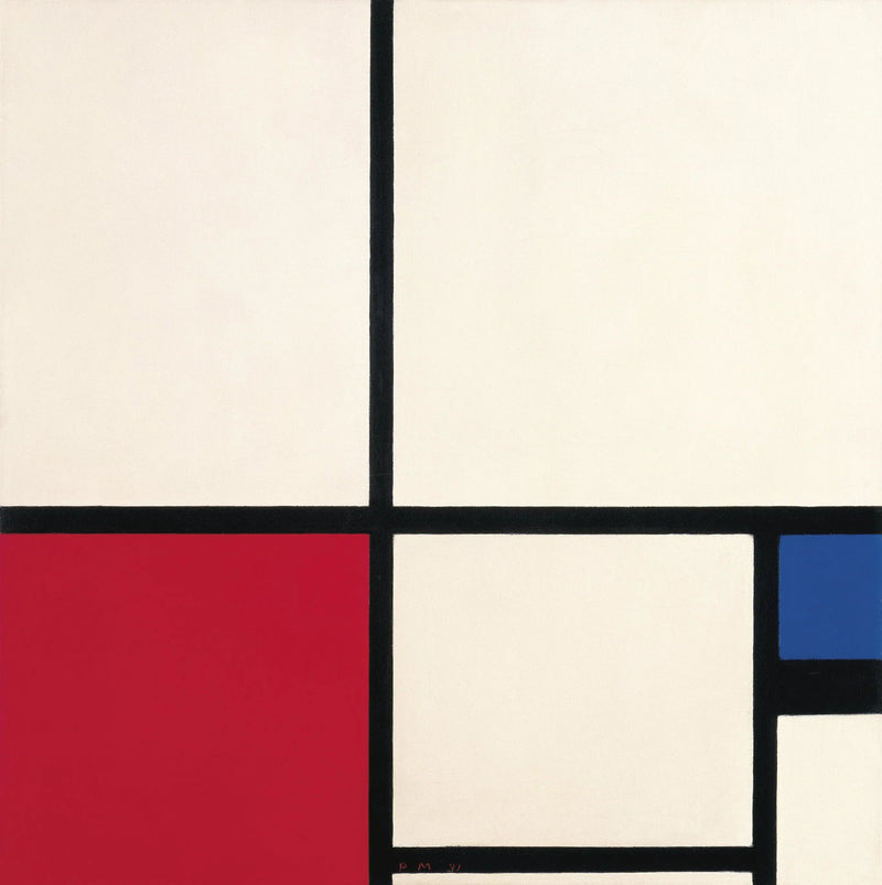 Composizione a colori / Composizione n° I con rosso e blu - Piet Mondrian
