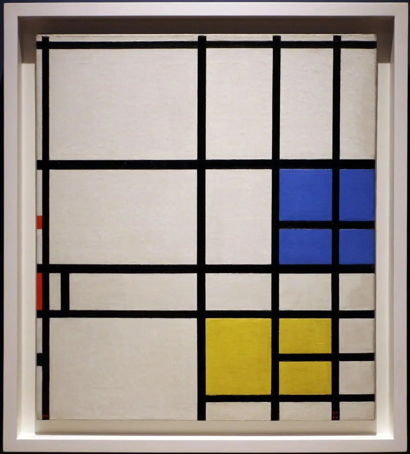 Composizione n° 11, 1940-42--LONDRA, con blu, rosso e giallo - Piet Mondrian