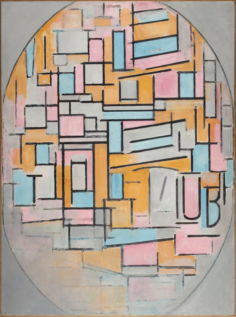 Composizione ovale con pannelli di colore 2 - Piet Mondrian