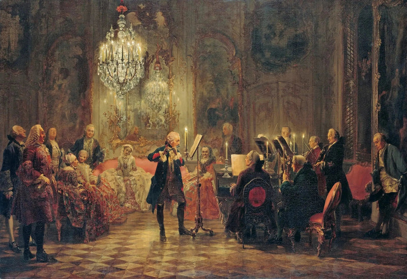 Concerto di flauto di Federico il Grande a Sanssouci - Adolph von Menzel