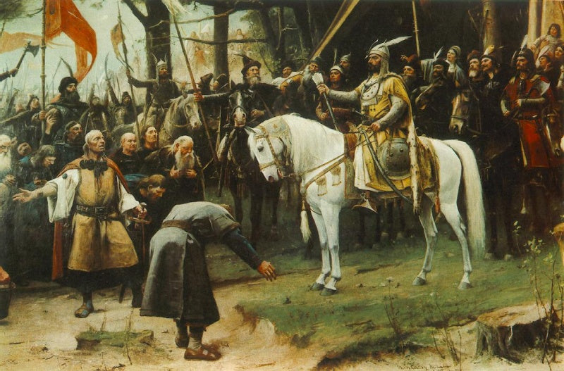 Conquête (L'entrée des Hongrois dans le bassin des Carpates) - Mihály Munkácsy image 1 tableau peint à l’huile sur toile