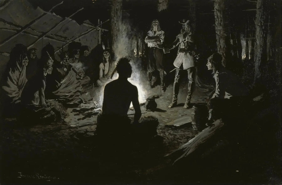 Consiglio degli esploratori francesi con gli Indiani - Frederic Remington