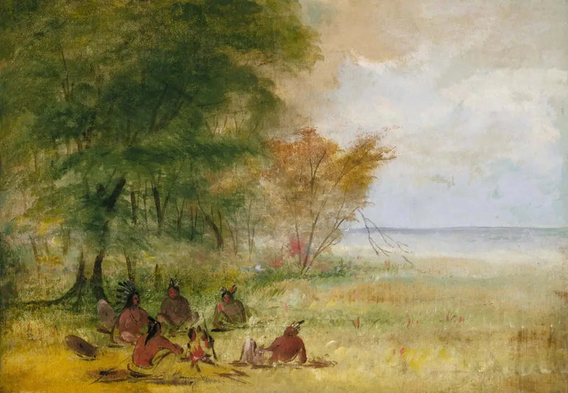 Consiglio indiano Sioux, capi in profonda deliberazione - George Catlin