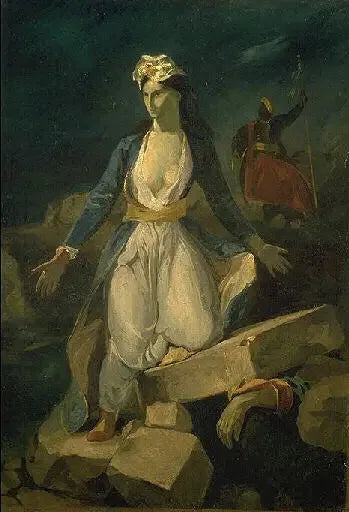 Copia di 'La Grecia sulle rovine di Missolonghi' di Delacroix - Odilon Redon