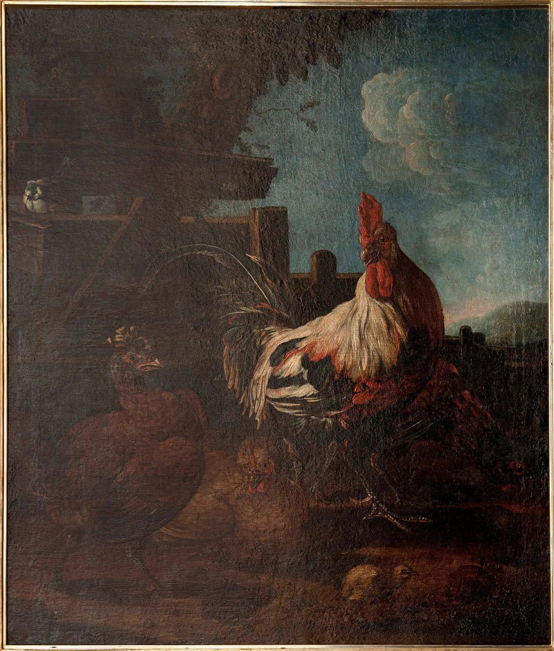 Gallo con galline e pulcini - Melchior de Hondecoeter