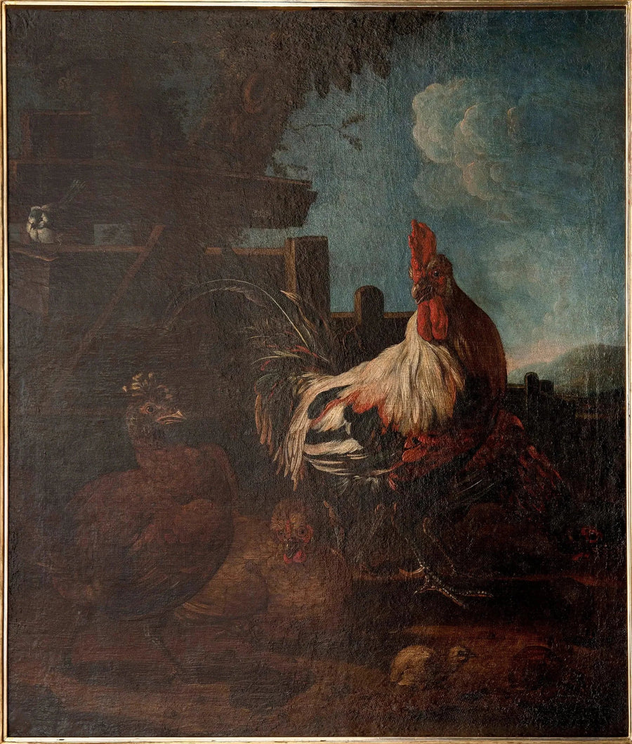Gallo con galline e pulcini - Melchior de Hondecoeter
