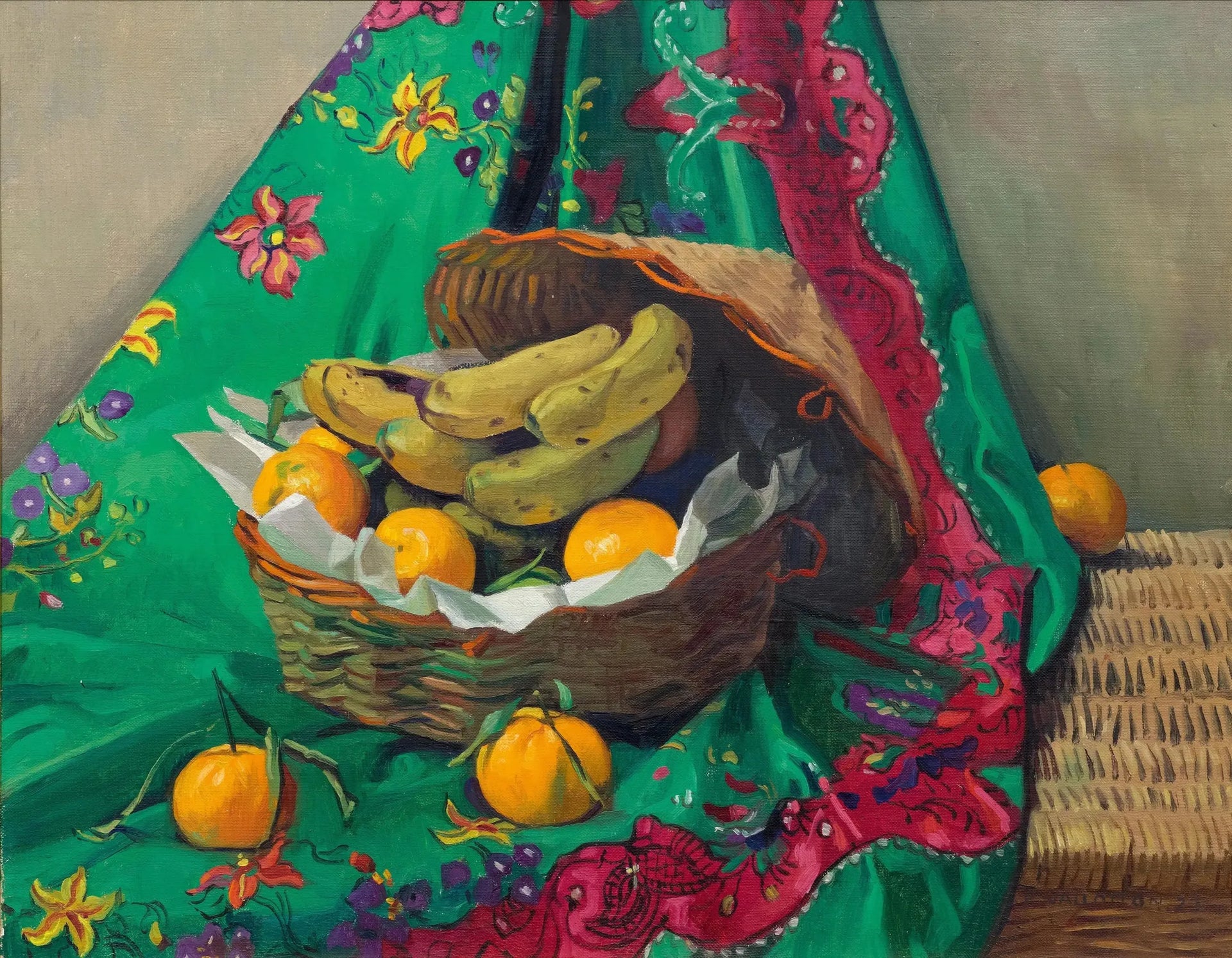 Corbeille de mandarines et bananes - Félix Vallotton image 1 reproduction artisanale de tableau