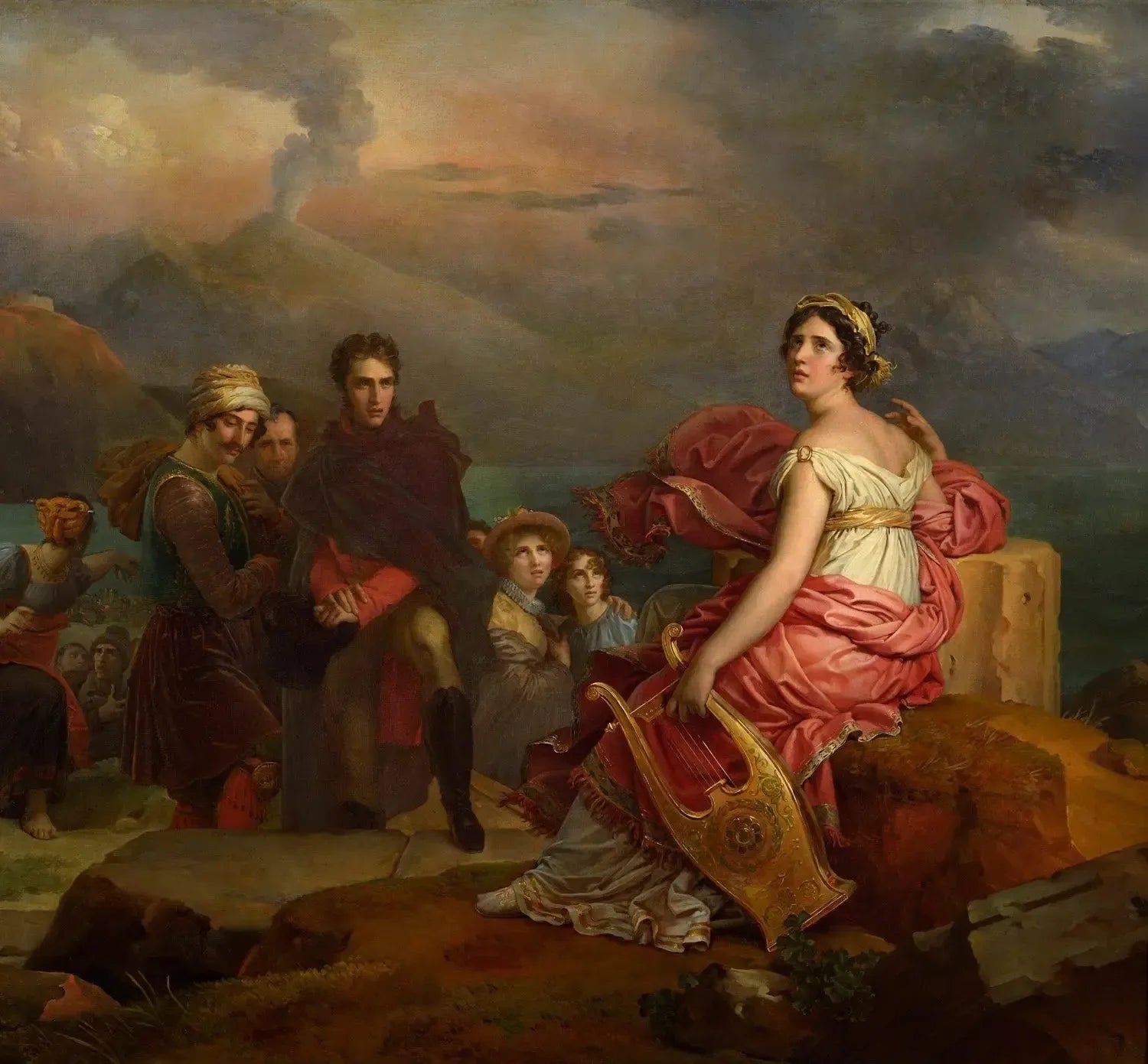 Corinne au Cap Misène - François Gérard image 1 copie de tableau peinte à la main
