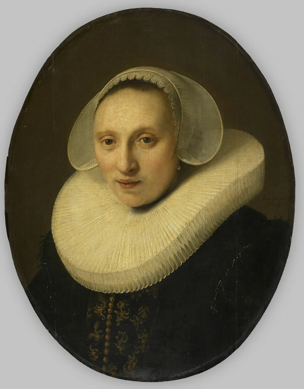 Portrait de Cornélia Pronck — peintre néerlandais anonyme, vers 1631, musée du Louvre