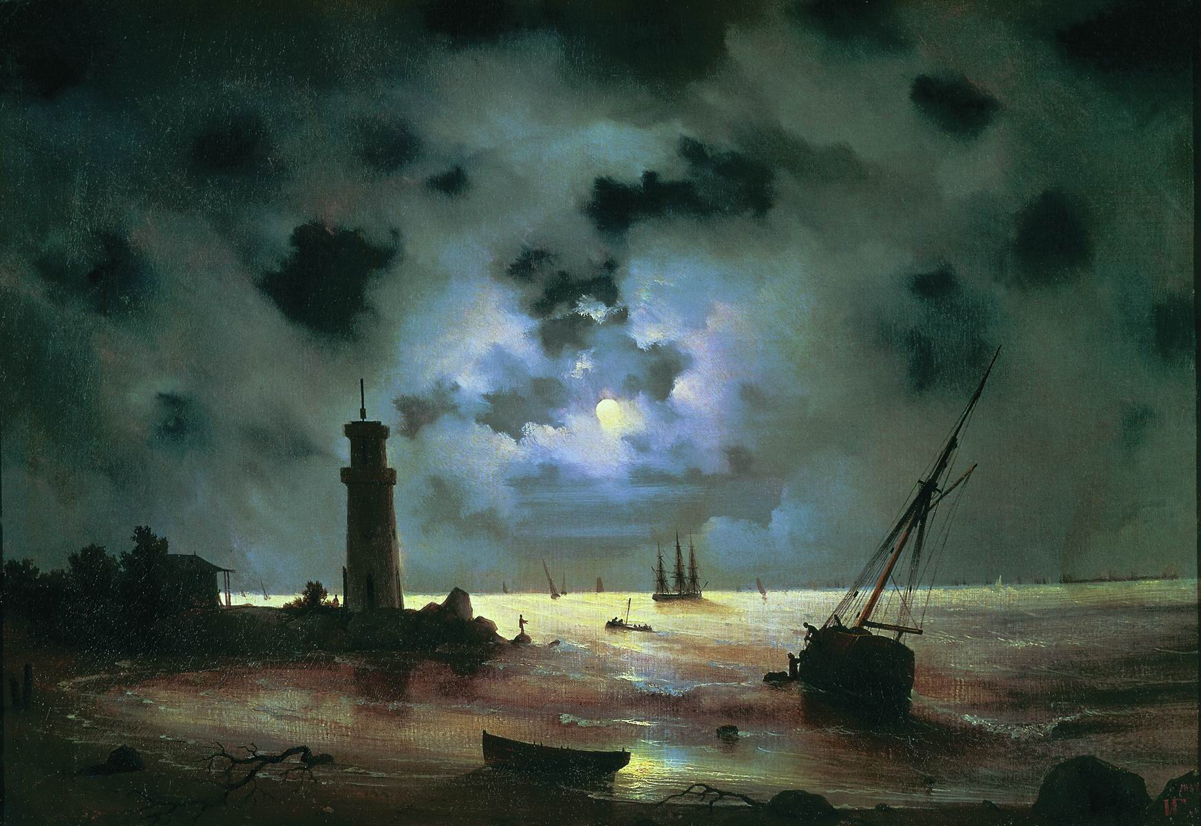 Côte de nuit. Près du phare - Ivan Aïvazovski - Alpha Reproduction